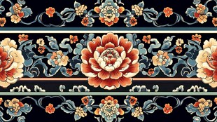 中式传统花卉纹饰图案