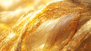 闪耀金色发丝特写