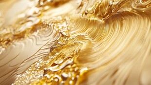 金色流动纹理艺术画面