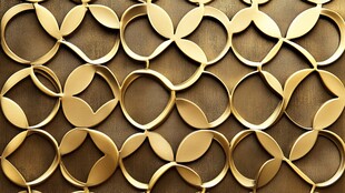 金色几何环形装饰图案