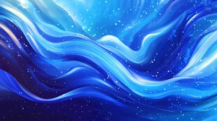 梦幻蓝色星空波浪背景