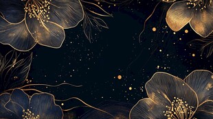 黑金花卉星空背景图