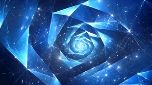 梦幻蓝色几何星空隧道