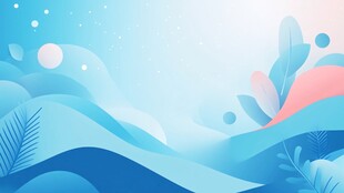 梦幻蓝调风景插画背景图