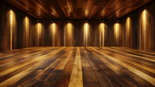 木质空旷室内空间场景