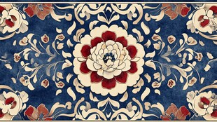 中式古典花卉地毯图案