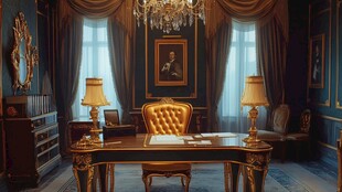 豪华复古风格的精致办公室