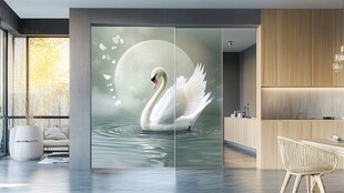 梦幻天鹅背景墙 家居新景