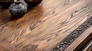 古典木雕桌搭配雅致摆件