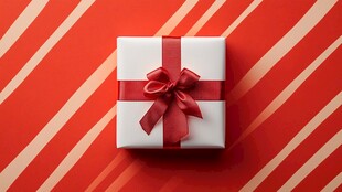 红底白礼盒 精美蝴蝶结