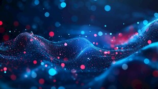 梦幻粒子波动科技背景图