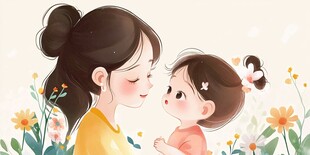 母亲与女儿的温馨瞬间