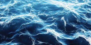 蓝色涌动的壮丽海洋波纹