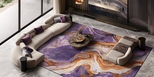 现代客厅的艺术地毯装饰