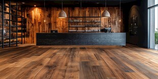 现代木质风格吧台室内空间