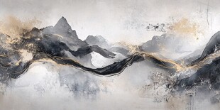 水墨山水抽象艺术画作