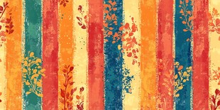 复古条纹花卉图案背景