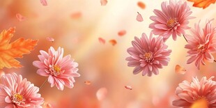 秋日粉菊纷飞唯美图景