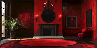 深红奢华风室内温馨空间