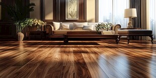 奢华客厅木地板与精美家具