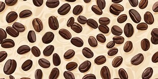 咖啡豆无缝图案背景图