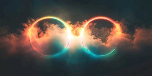 梦幻炫彩双环云雾景象