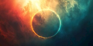 奇幻炫彩环形宇宙景观