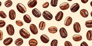 手绘咖啡豆图案背景图
