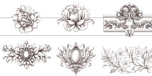 欧式花卉装饰纹样设计元素
