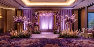 紫色梦幻婚礼室内场景布置