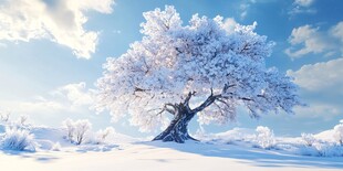 冬日雪树 梦幻纯净的自然景致