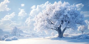 冬日银树雪景图