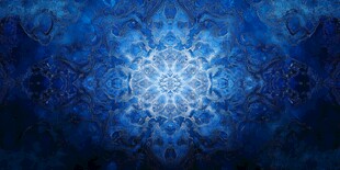 梦幻蓝色抽象对称花纹图案