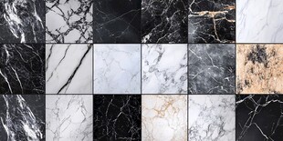 多样大理石纹理瓷砖展示