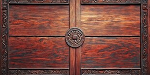 古典雕花红木双开门