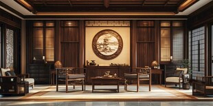 中式典雅客厅室内设计展示