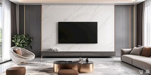 现代简约风客厅电视墙设计