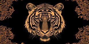 金色虎首与华丽纹饰图案