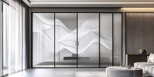 现代简约风玻璃移门衣柜