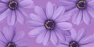 紫色雏菊花卉无缝图案