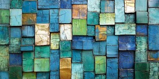 多彩马赛克瓷砖墙面