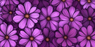 紫色花卉无缝图案背景