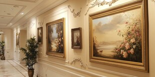 典雅走廊的精美挂画