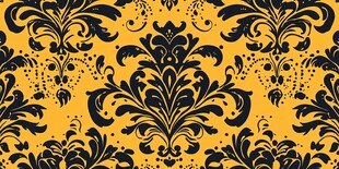 黄黑经典欧式花纹图案
