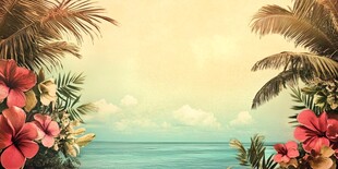 热带海滨花卉美景