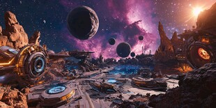 梦幻外星基地宇宙奇幻景观