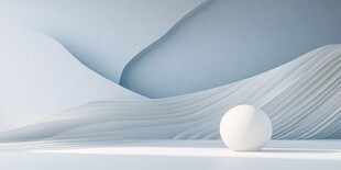 极简白色球体与抽象背景