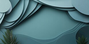 蓝调纸艺风背景创意场景