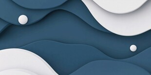 蓝白波浪立体纸艺背景