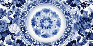 青花瓷盘精美花纹图案